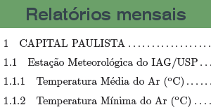 Relatórios de monitoramento climático
